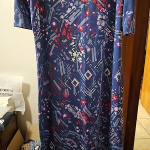 LuLaRoe Floral Geometric Dress